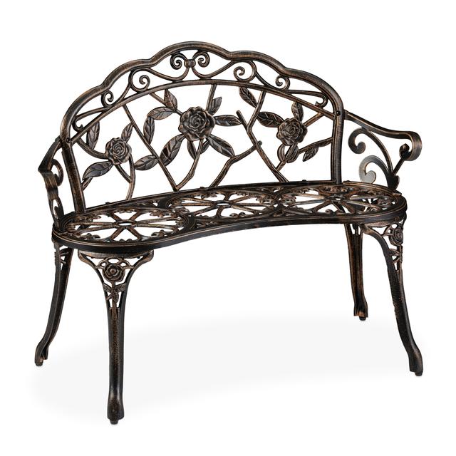 TEMU Bronze Garden Bench - (l)99 X (h)78 X (d)52 Cm