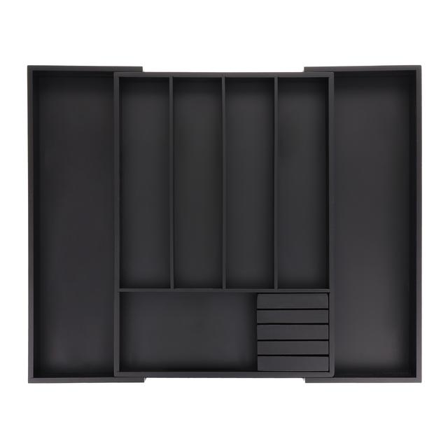 TEMU Cutlery Box In Black - (w)32.5 X (h)5 X (d)44.5 Cm