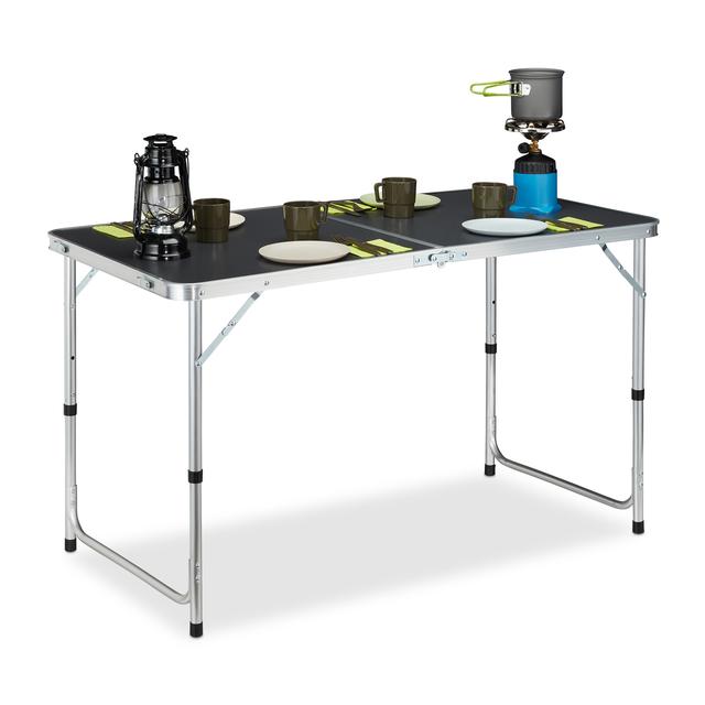 TEMU Camping Table In Silver/grey - (w)80 X (h)60 Cm