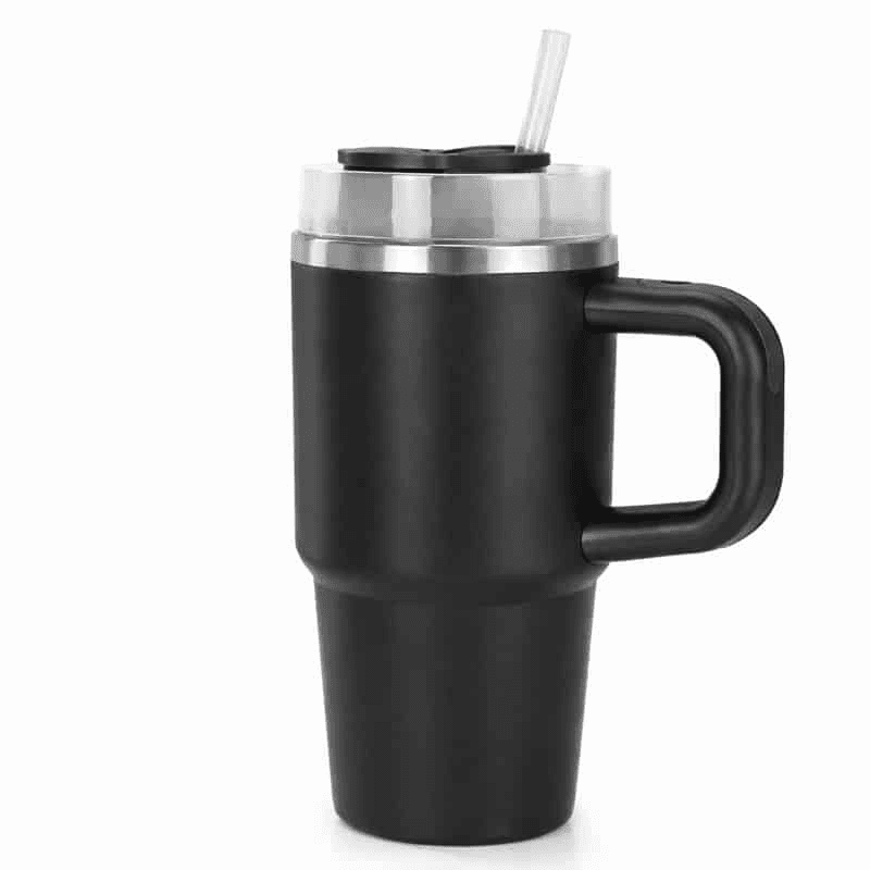 TEMU Thermal Mug 1200 Ml With Handle – Stainless Steel, Hot/cold, Black