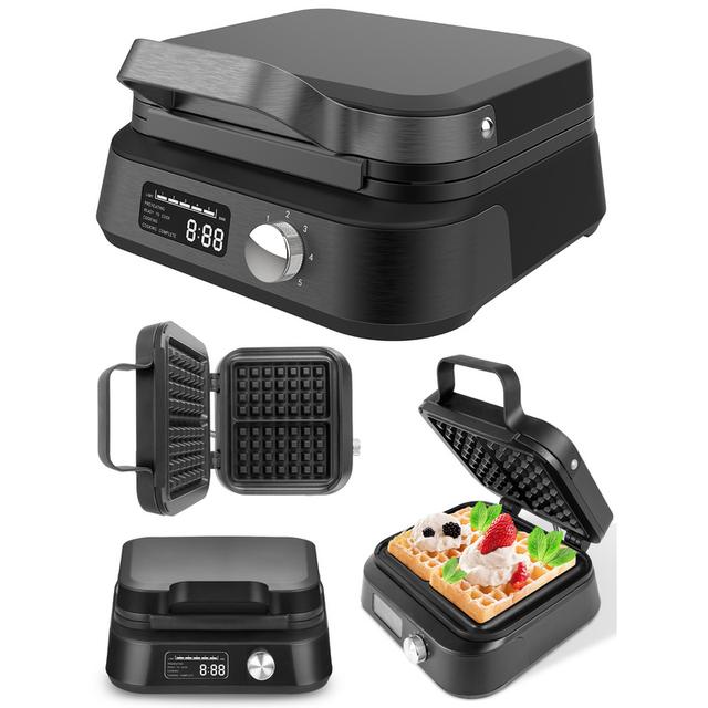 TEMU Gofrownica Duże Gofry Regulacja Temperatury Dźwięk Mocna 2200W Wyświetlacz MalTec WM2200W