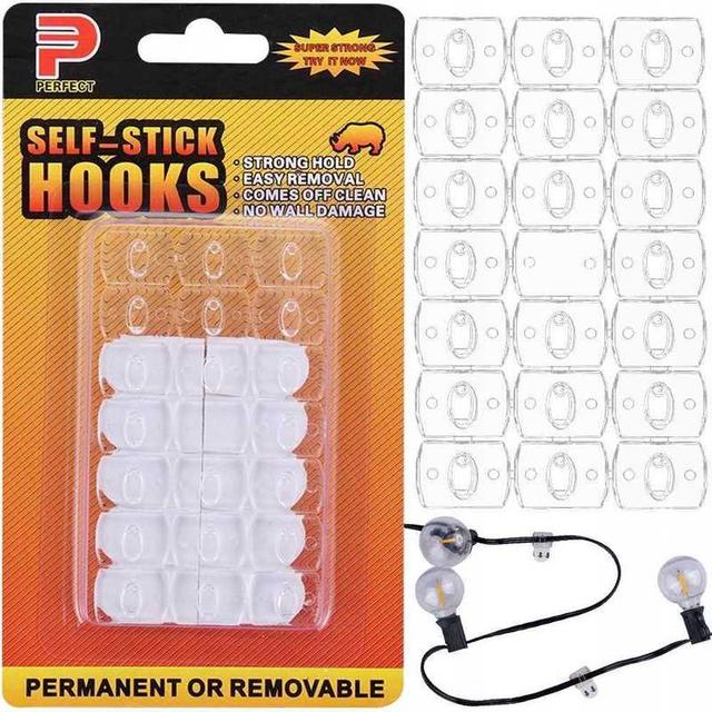 TEMU 20x Transparent Self-adhesive Hooks For Hanging Decorations