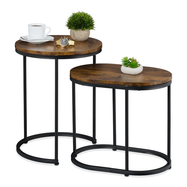 TEMU Coffee Table Set Of 2 Industrial
