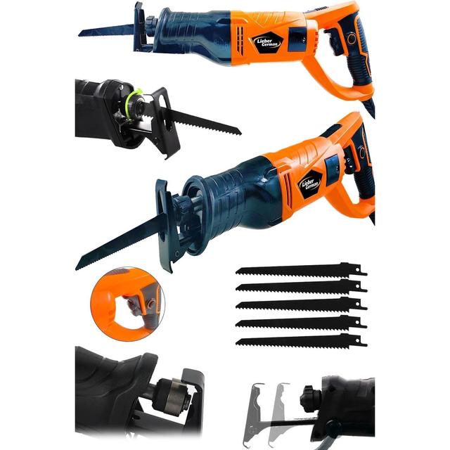 TEMU 9000 Watt Motor 180 Derece Dönen Devir Ayarlı Tilki Kuyruğu Testeresi 5 Bıçak Hediyeli