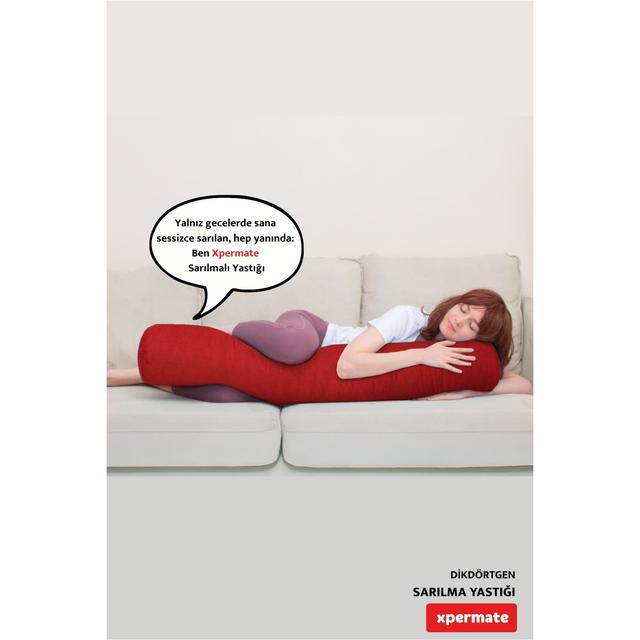 TEMU Sarılma Yastığı , Uyku Yastığı , Bacak Arası Yastığı Silindir 150x20 cm Gri