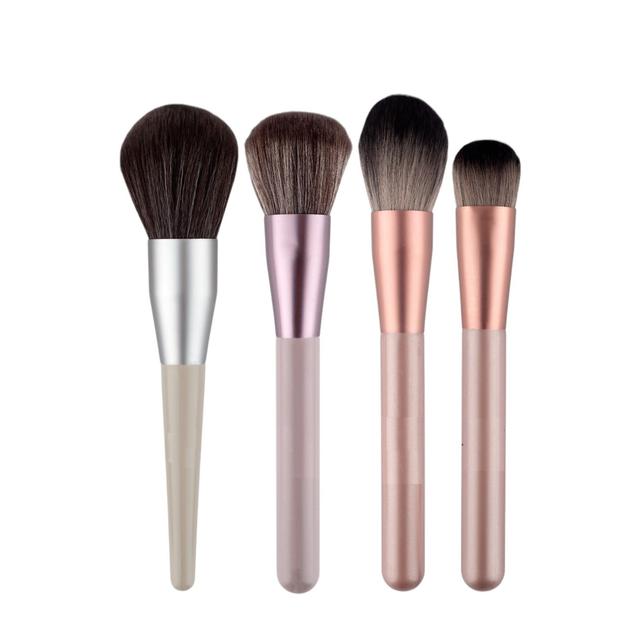 TEMU Pudra, Allık, Sabitleme Ve Kapatıcı Profosyonel Makyaj Fırça Seti 4'Lü