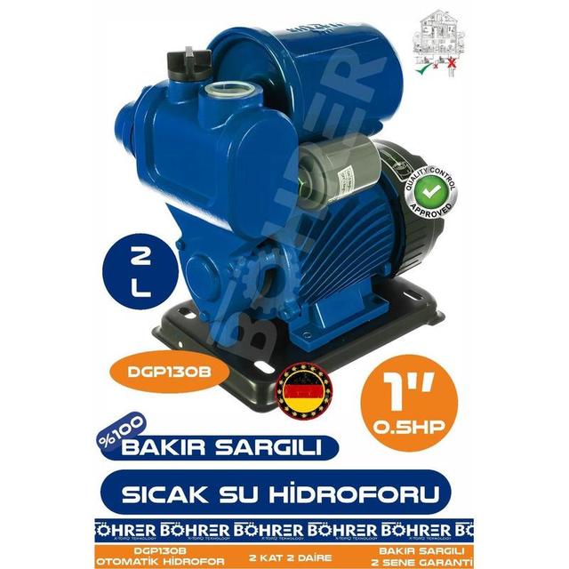 TEMU Alman Bakır Sargılı Sıcak Su Hidroforu - Soğuk Su Hidroforu DGP130B 0.37 KW 0.55 HP Basınç Arttırıcı