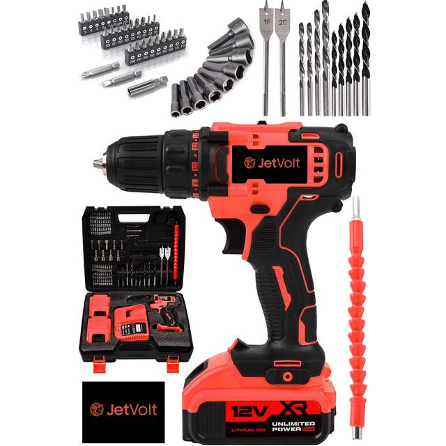 TEMU 12v 1.5ah Metal Şanzuman Çift Akülü 84 Parça Şarjlı Matkap Akülü Vidalama - Kırmızı