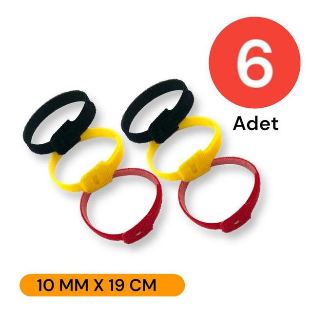 TEMU Tek-İş 10 MM X 19 CM Kablo Düzenleyici Kablo Bağı Cırt Cırt Bant Sök Tak Kullan 6 Adet