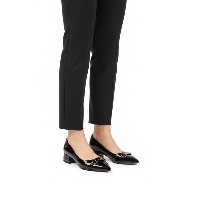 TEMU Siyah Rugan Dar Kalıp Kadın Topuklu Ayakkabı