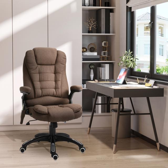 Vinsetto 6-Point Massage Executive Chair: Vibration, Reclining Back & Swivel Wheels, Brown | Aosom Canada