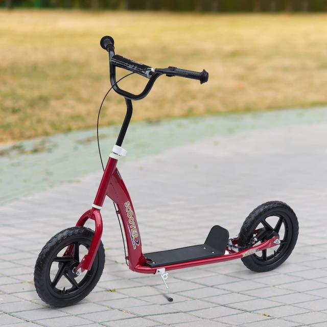 HOMCOM Kids Scooter Street Bike Bicycle for Teens Ride on Toy w/ 12'' Tire for 5+ Year Old Red | Aosom Canada