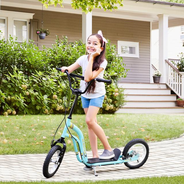 Aosom Youth Scooter Street Scooter for Teens w/ 12'' Inflatable Front Wheel Dual Brakes for 5+ Year Old Kids | Aosom Canada