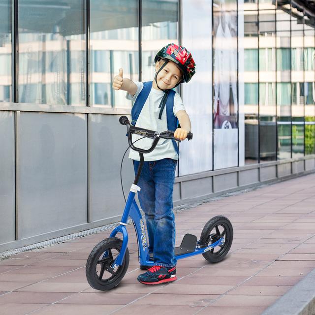 HOMCOM Kids Scooter Street Bike with 12 Tire for Ages 5+ Ride on Toy Blue | Aosom Canada