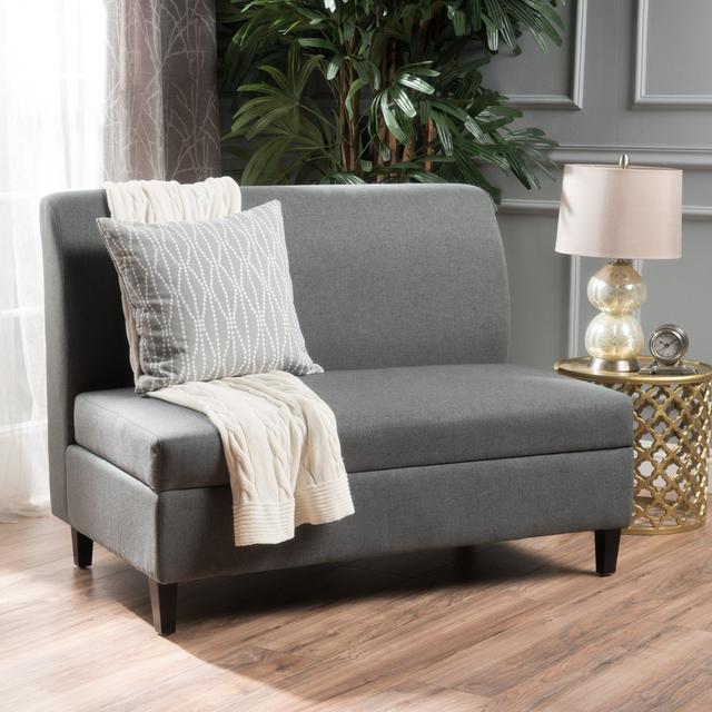 Modern Loveseat with Storage, High-Density Foam and Durable Wood Frame, 2-Seater Sofa for Living Room, 47" L x 30" W x 35" H, Charcoal | Aosom Canada