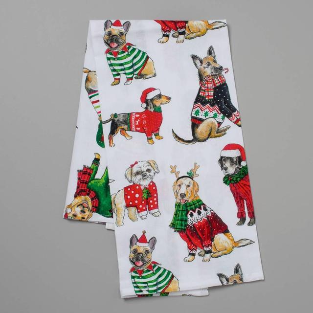 Dog Christmas Kitchen Towel