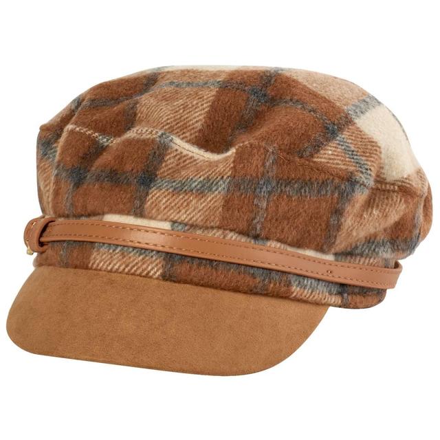 Womens Vince Camuto Plaid Vegan Suede Horsebit Conductor Cap