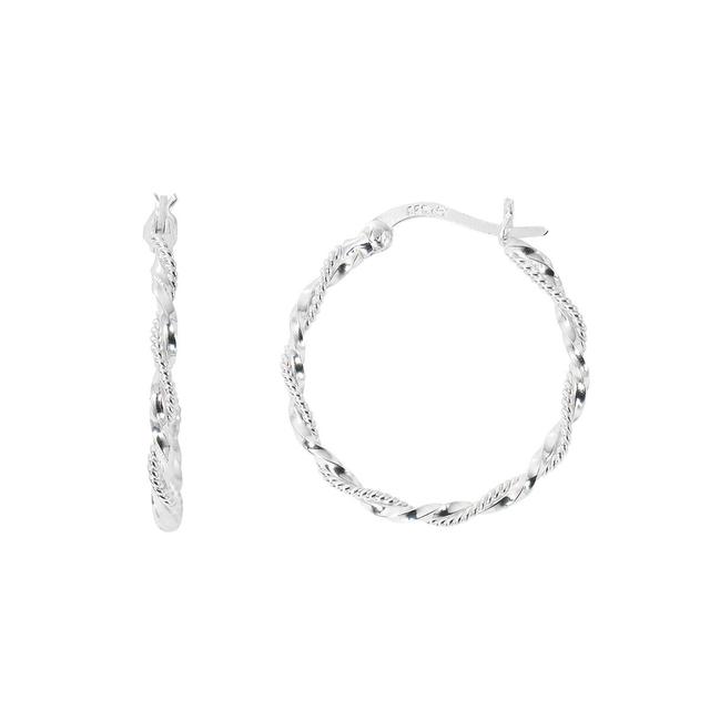 Danecraft Silver-tone Twisted Hoop Earrings