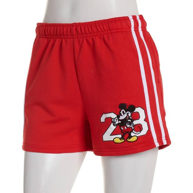 Juniors Freeze Mickey Mouse Side Stripe Fleece Soft Shorts