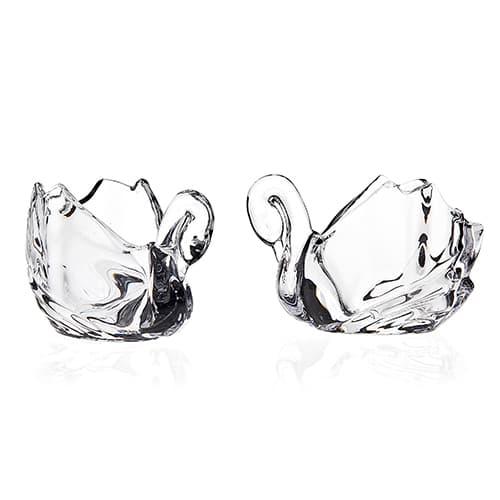 Godinger Set of 2 Crystal Swan Votive Holder