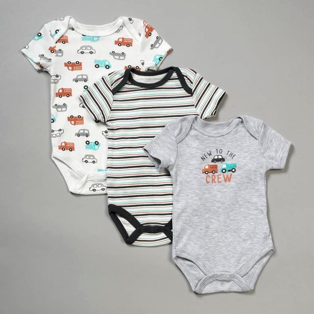 Baby Boy (NB-9M) baby views 3pk. New to Crew Bodysuits