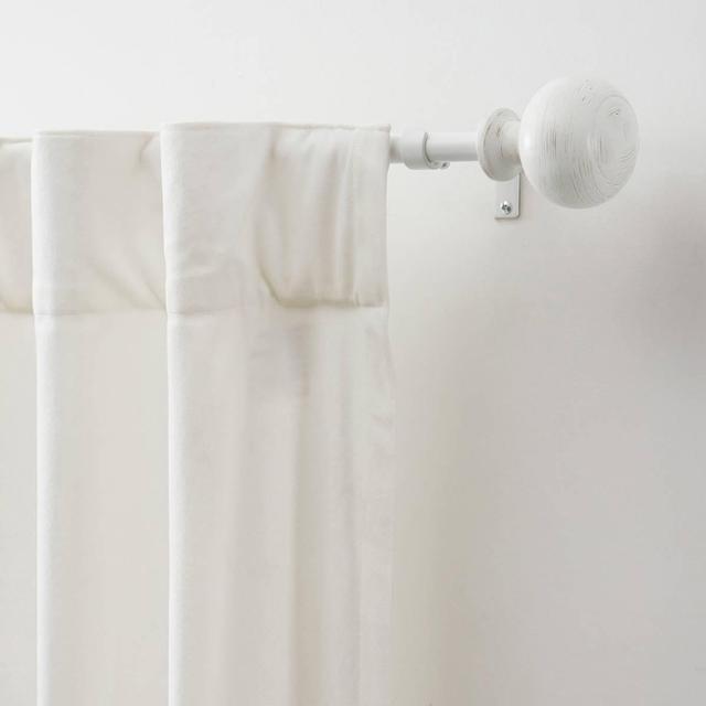 Martha Stewart Bergen Painted Washed Wood Finish Curtain Rod Set