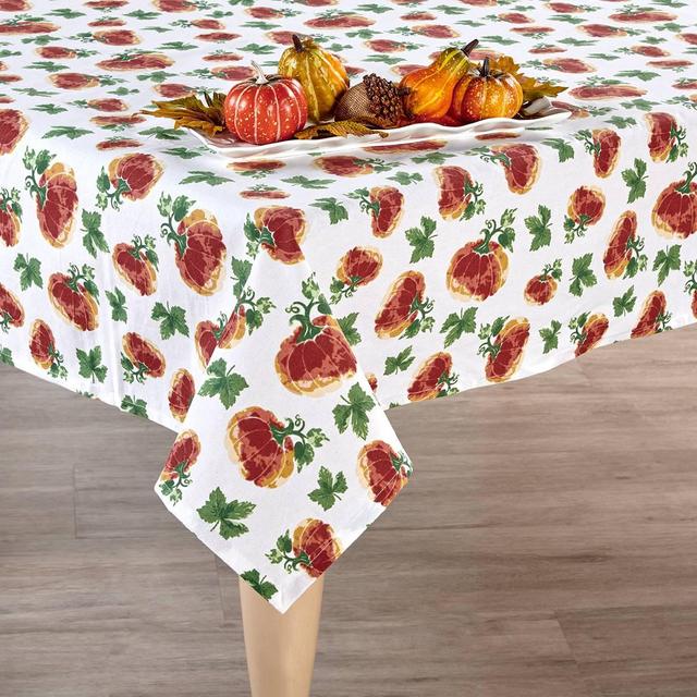 Cottage Classics Pumpkin Watercolor Tablecloth