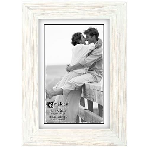 Malden White Wash Linear Frame - 4x6