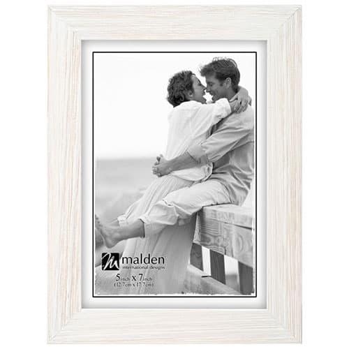 Malden White Wash Linear Frame - 5x7