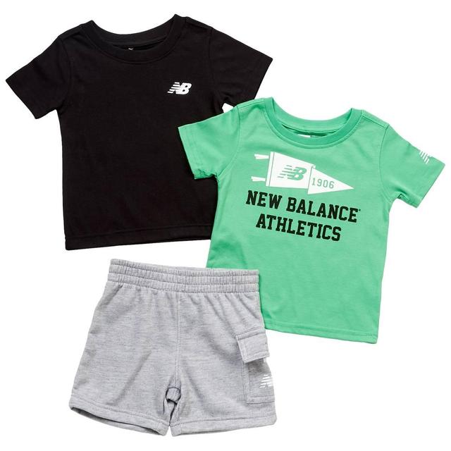 Toddler Boy New Balance 3pc. Flag Tee/Solid Tee/Cargo Shorts Set