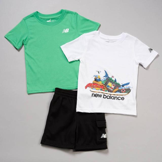 Toddler Boy New Balance 3pc. Ocean Sneaker Tee & Shorts Set
