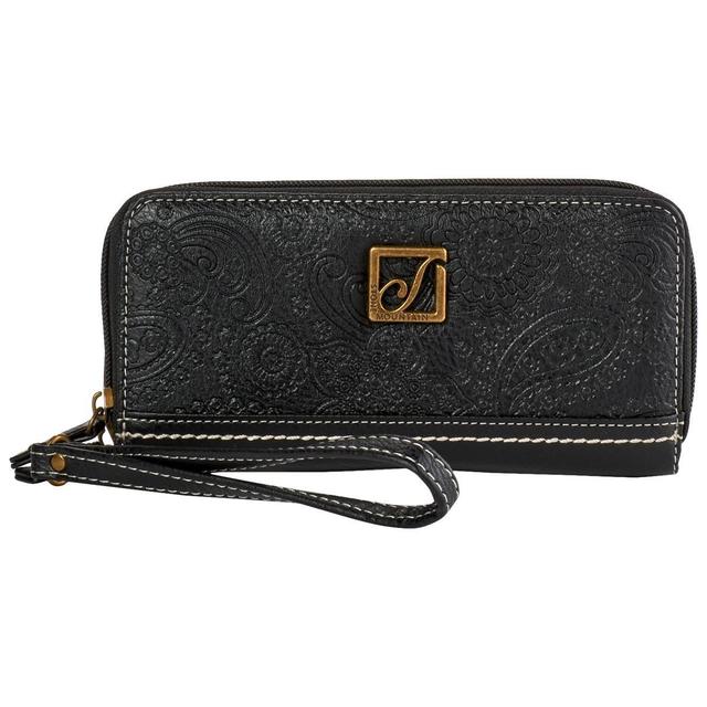 Womens Stone Mountain Rocky Mountain Double Zip Around Wristlet