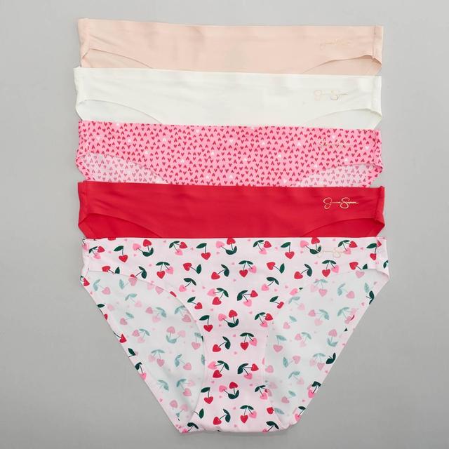 Womens Jessica Simpson 5pk. Laser Hearts Bikini Panties JS81046