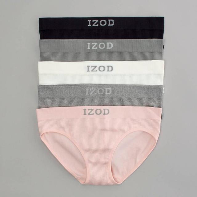 Juniors IZOD(R) 5pk. Ribbed Jacquard Hipster Panties - IZ70088