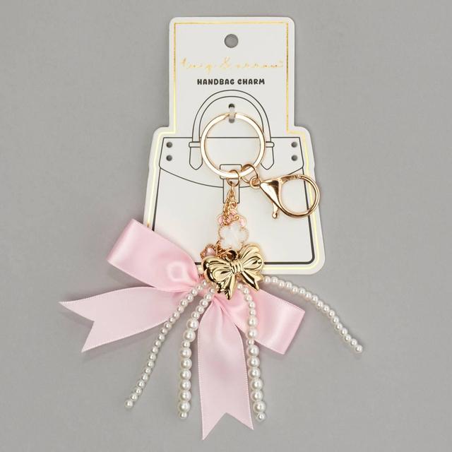 Womens Twig & Arrow Bow with Faux Pearls Bag Charm