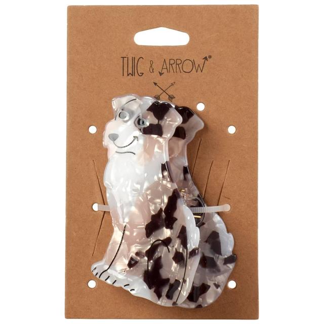 Womens Twig & Arrow Happy Dog Claw Clip