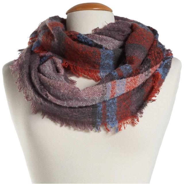 Womens Lulu Plaid Infinity Scarf - Purple