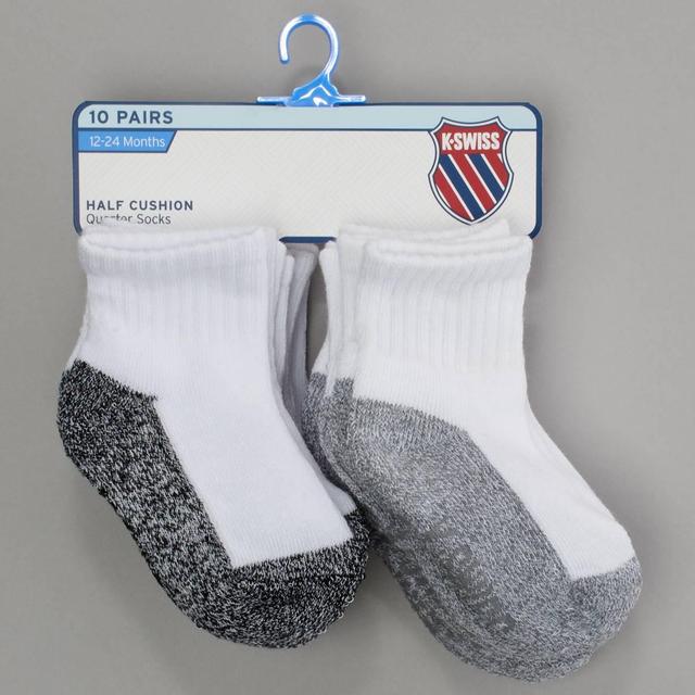 Baby Boy (12-24M) K-Swiss 10pk. Athletic Marled Quarter Socks