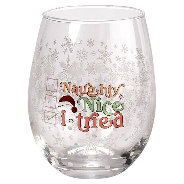 Home Essentials 18oz. Naughty Nice Tried Stemless Wine Glass