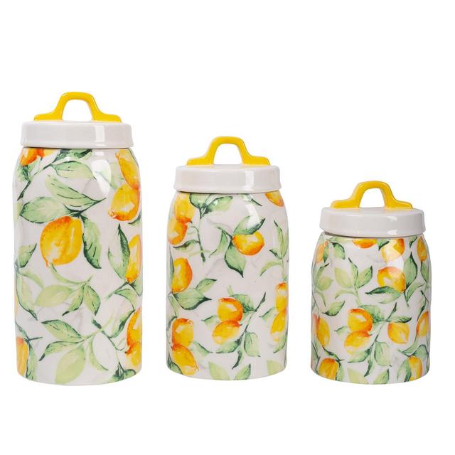 Home Essentials Lemon Garden Organic Round Canister