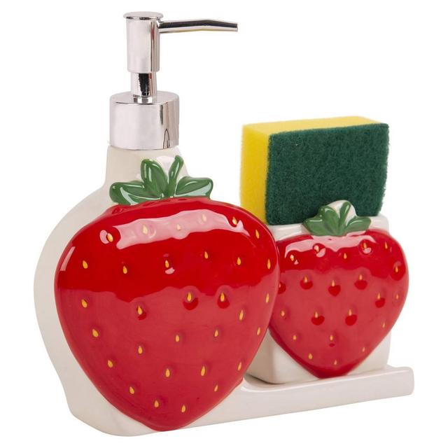 Home Essentials Strawberry Soap Pump with Sponge Holder