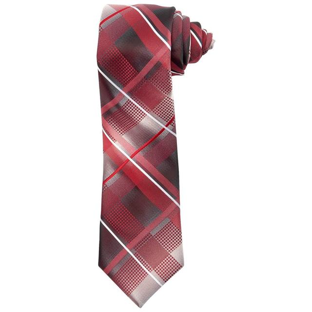Mens Van Heusen(R) Extra Large Plaid with White Stripe Tie