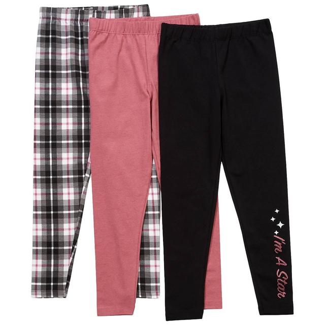Girls (7-16) Star Ride(R) 3pk. I'm A Star Solid & Plaid Leggings