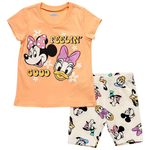 Girls (4-6x) Disney Mickey & Friends Feelin' Good Bike Shorts Set