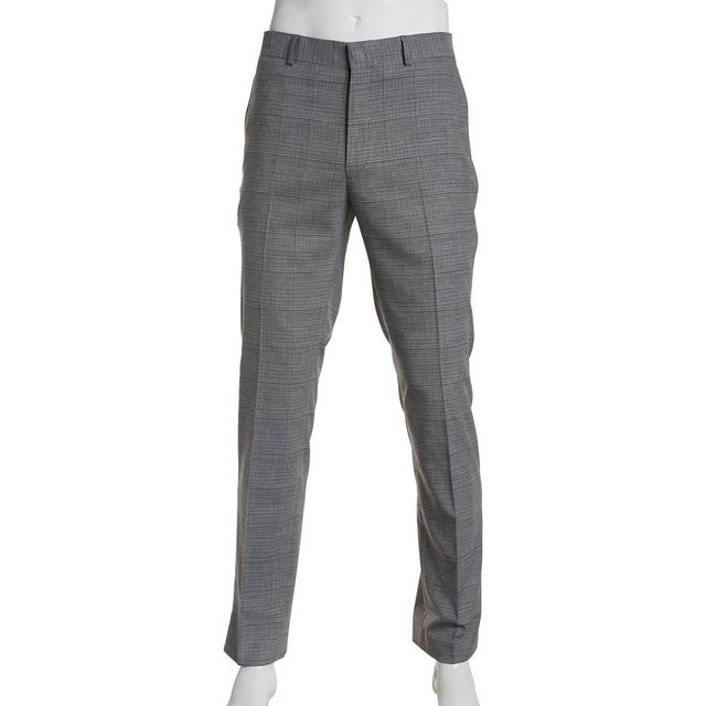 Mens Kenneth Cole(R) Reaction(tm) Plaid Slim Fit Suit Pants - Grey