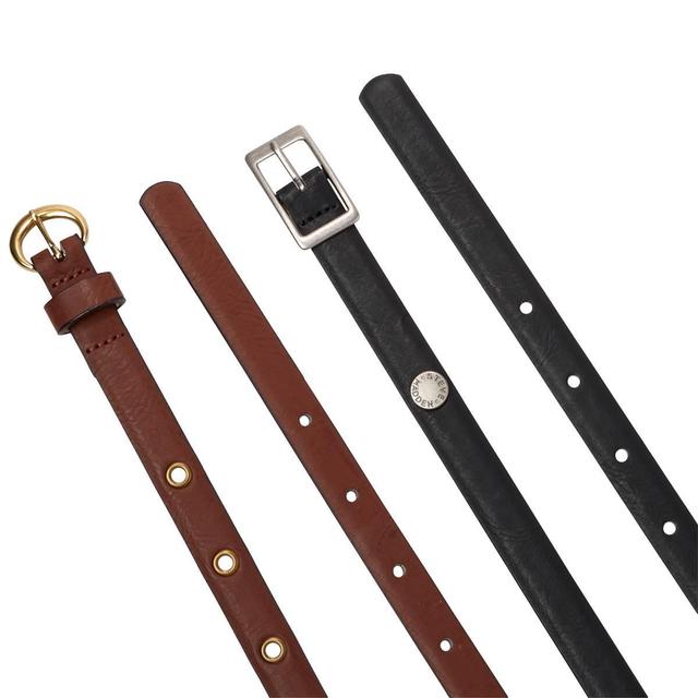 Womens Steve Madden 2 for 1 Belt - Black/Cognac