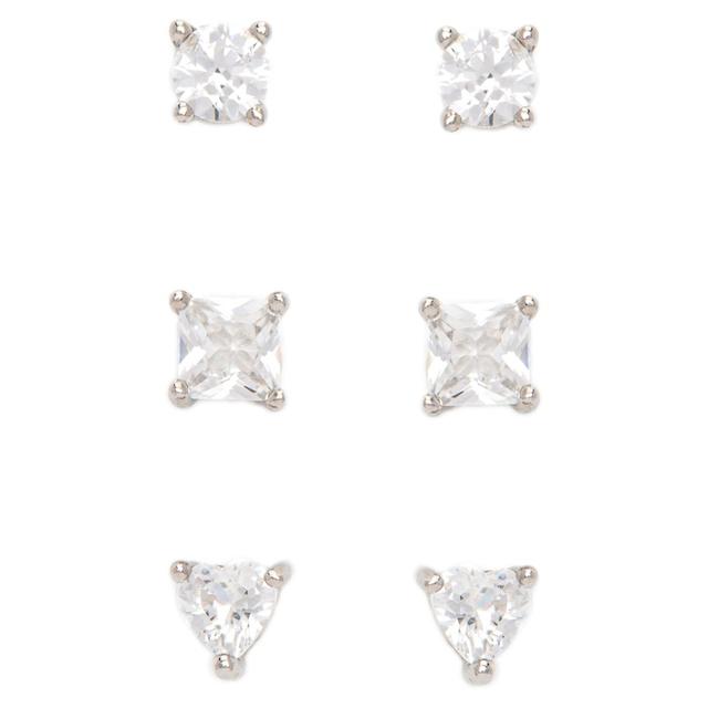 Gianni Argento 3pr. White Sapphire Heart Earrings Set