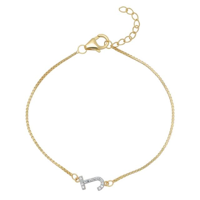 Gianni Argento 14kt. Gold Lab White Sapphire Initial J Bracelet