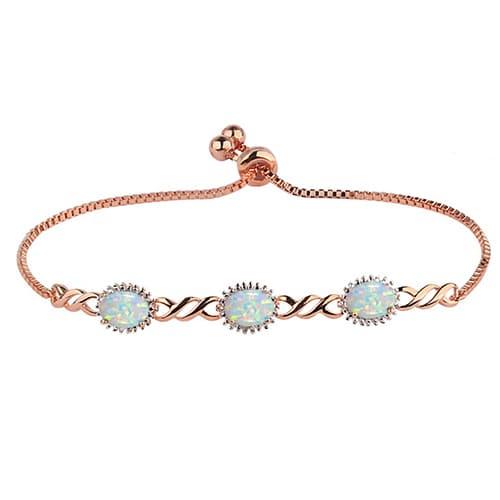 Gianni Argento Rose Gold & Opal Infinity Adjustable Bracelet