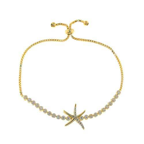 Gianni Argento Diamond Accent Starfish Adjustable Bracelet